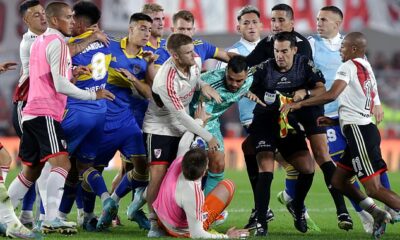 6 players + coachie chop red card as River Plate vs Boca Juniors end in vawulence